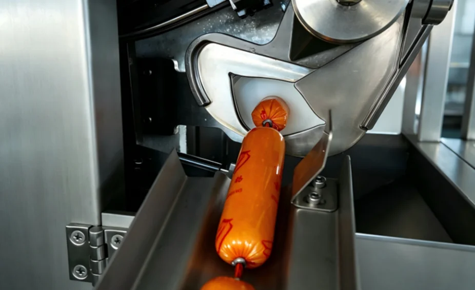 JLSK + DCS-12 production output — clipped sausage product